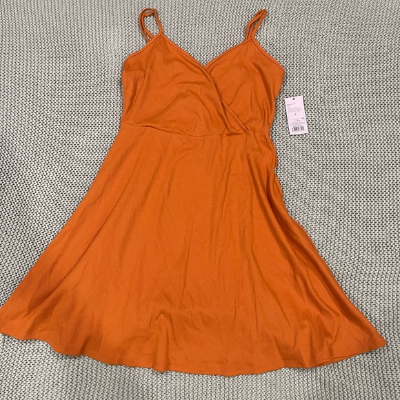 NEW W TAGS Wild Fable Orange Flowy Skater Dress with Adjustable Straps - Picture 1 of 3